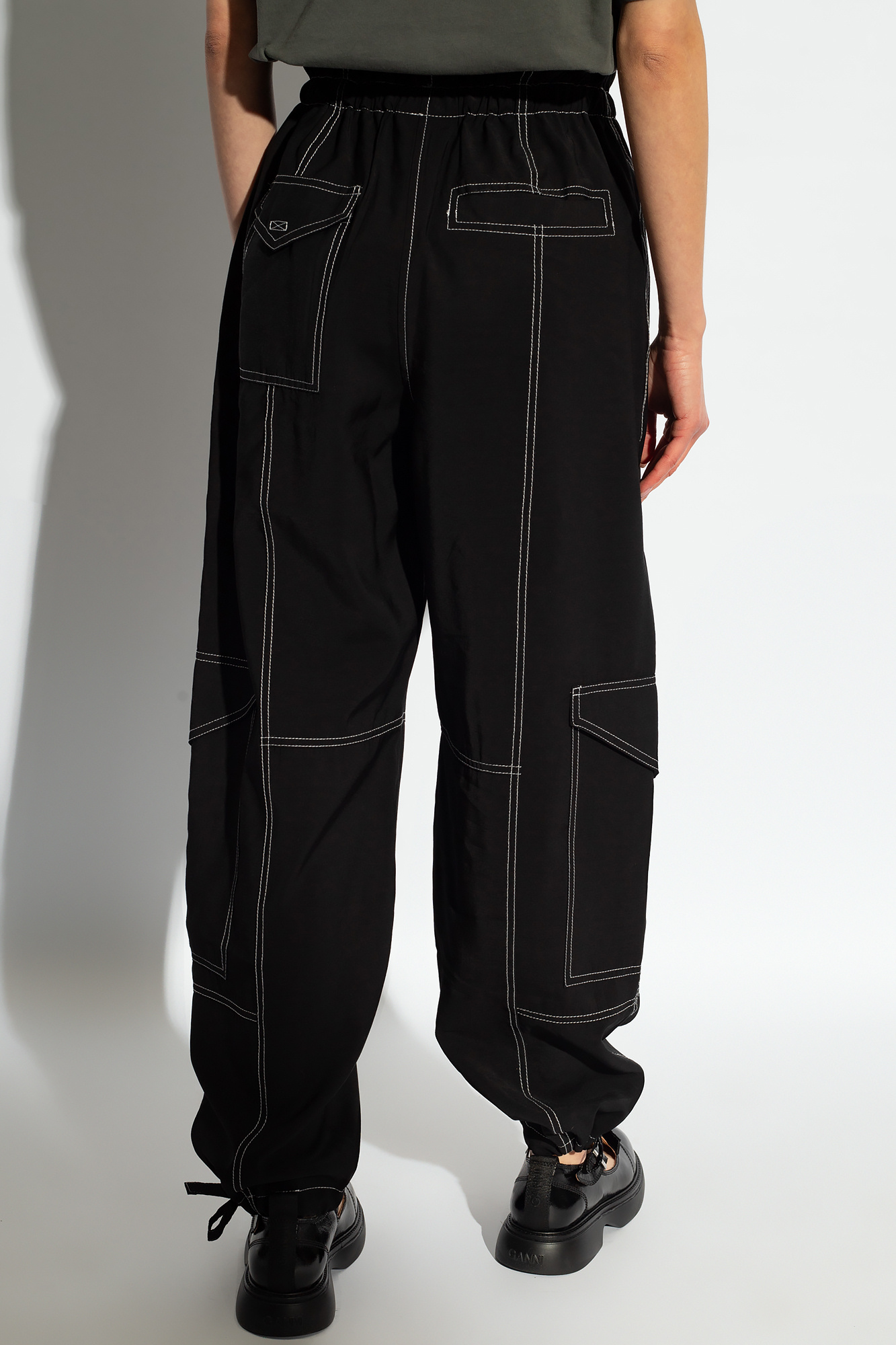 Black Cargo trousers Ganni - Vitkac Italy